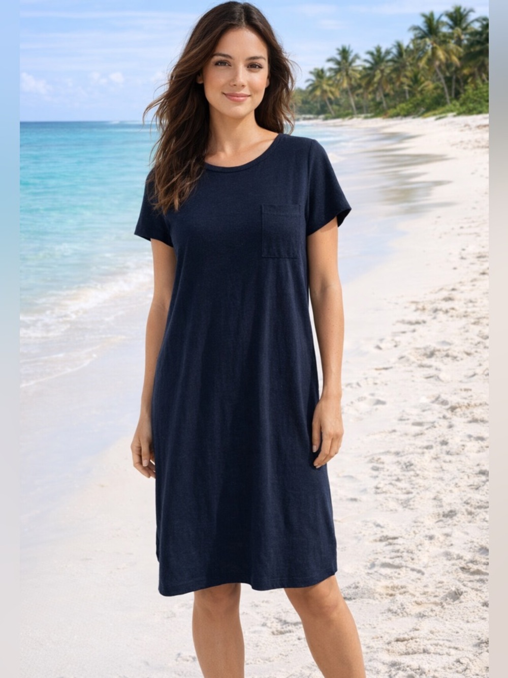 Beacan Cove linen rayon T-shirt dress